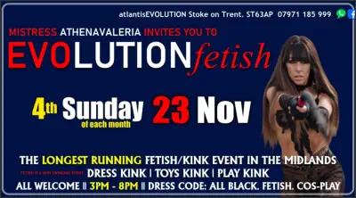 Swingers Club Stoke Fetish Club Stoke Greedy Girls Club Stoke BDSM Events Hot Wives Hotwives at atlantisEVOLUTION Stoke Staffordshire Midlands ST63AP 07971185999