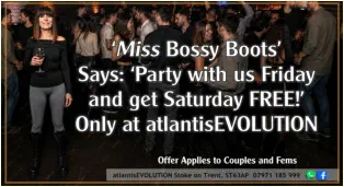 Swingers Club Stoke Fetish Club Stoke Greedy Girls Club Stoke BDSM Events Hot Wives Hotwives at atlantisEVOLUTION Stoke Staffordshire Midlands ST63AP 07971185999
